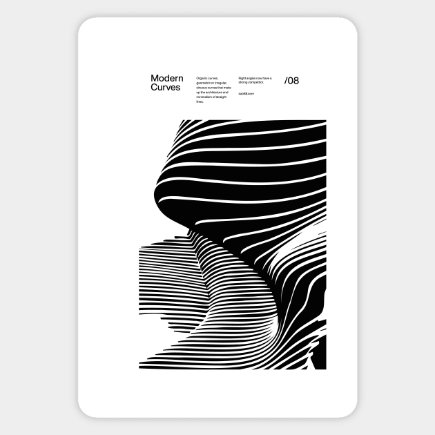 Modern Curves 08, Modern Architecture Design, minimalist Design, Modern Art, Typographic, Helvetica Sticker by sub88